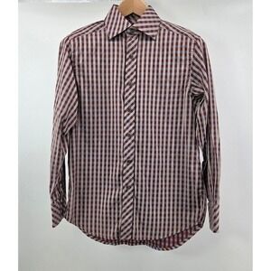 Robert Graham Men Button Down Shirt Size Small Gingham‎ Long Sleeve Flip Cuff